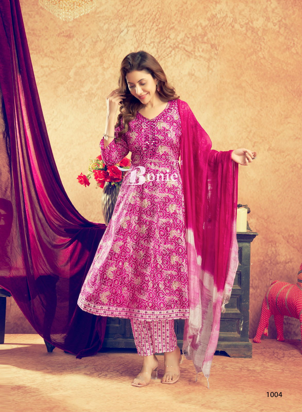 Aneri Vol 3 By Bonie Printed Anarkali Kurti With Bottom Dupatta Wholesale Price In Surat